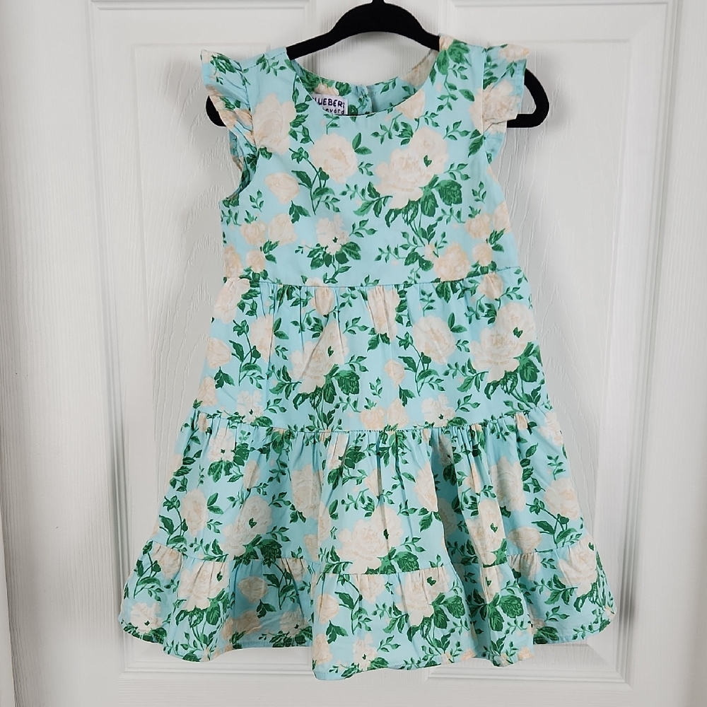 Blueberi Boulevard Kids Dress with Floral Design